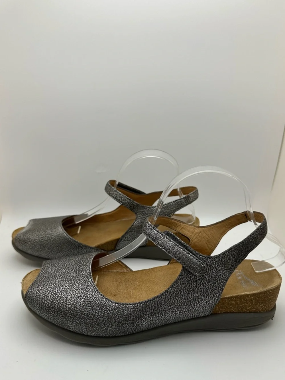 DANSKO Marcy Metallic Leather Gray Slingback Comfort Shoes Sandals Sz 42 - Picture 8 of 14